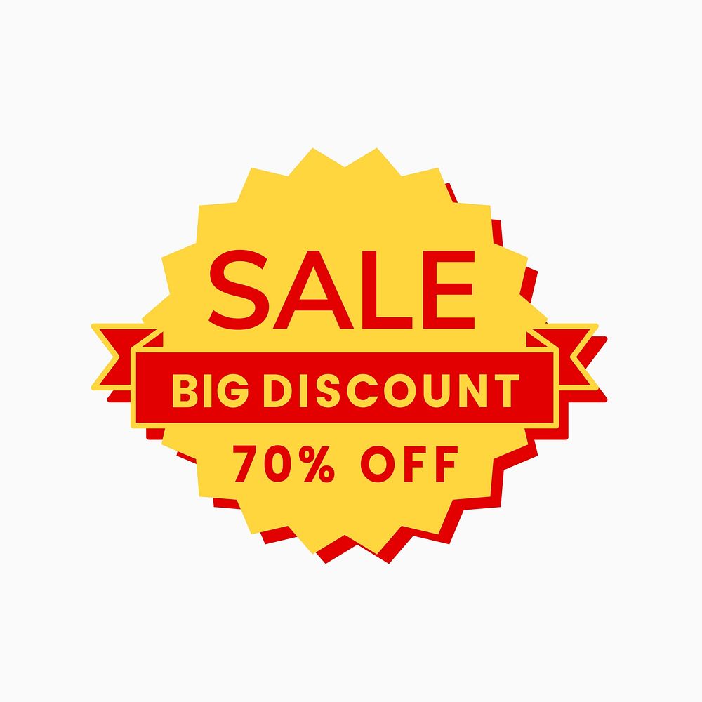Big discount sale 70% off shop promotion advertisement badge vector