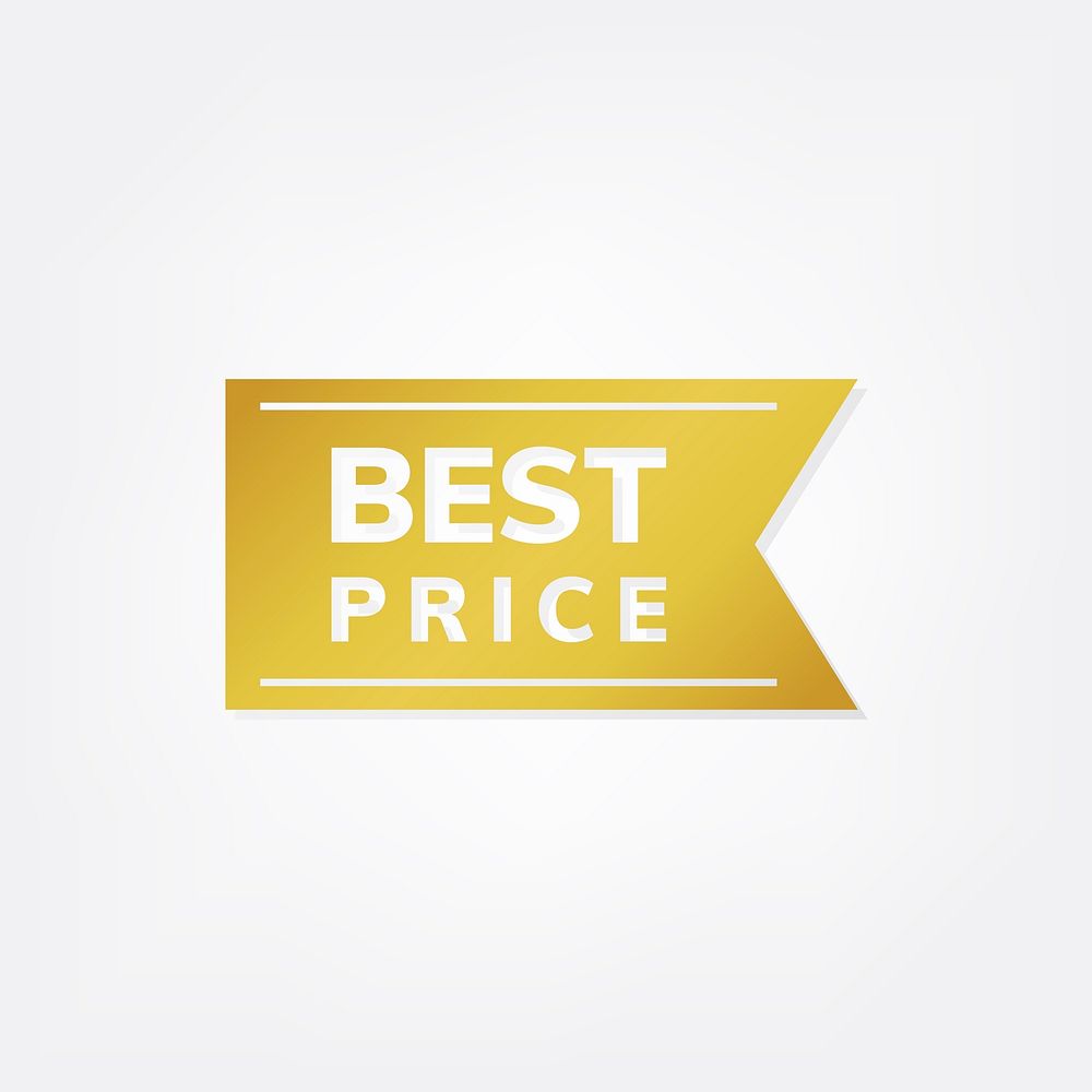 Gold best price banner vector