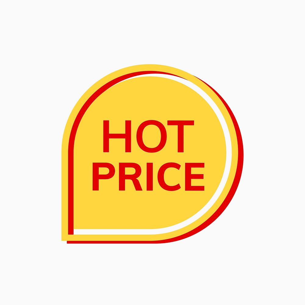 Yellow hot price badge vector