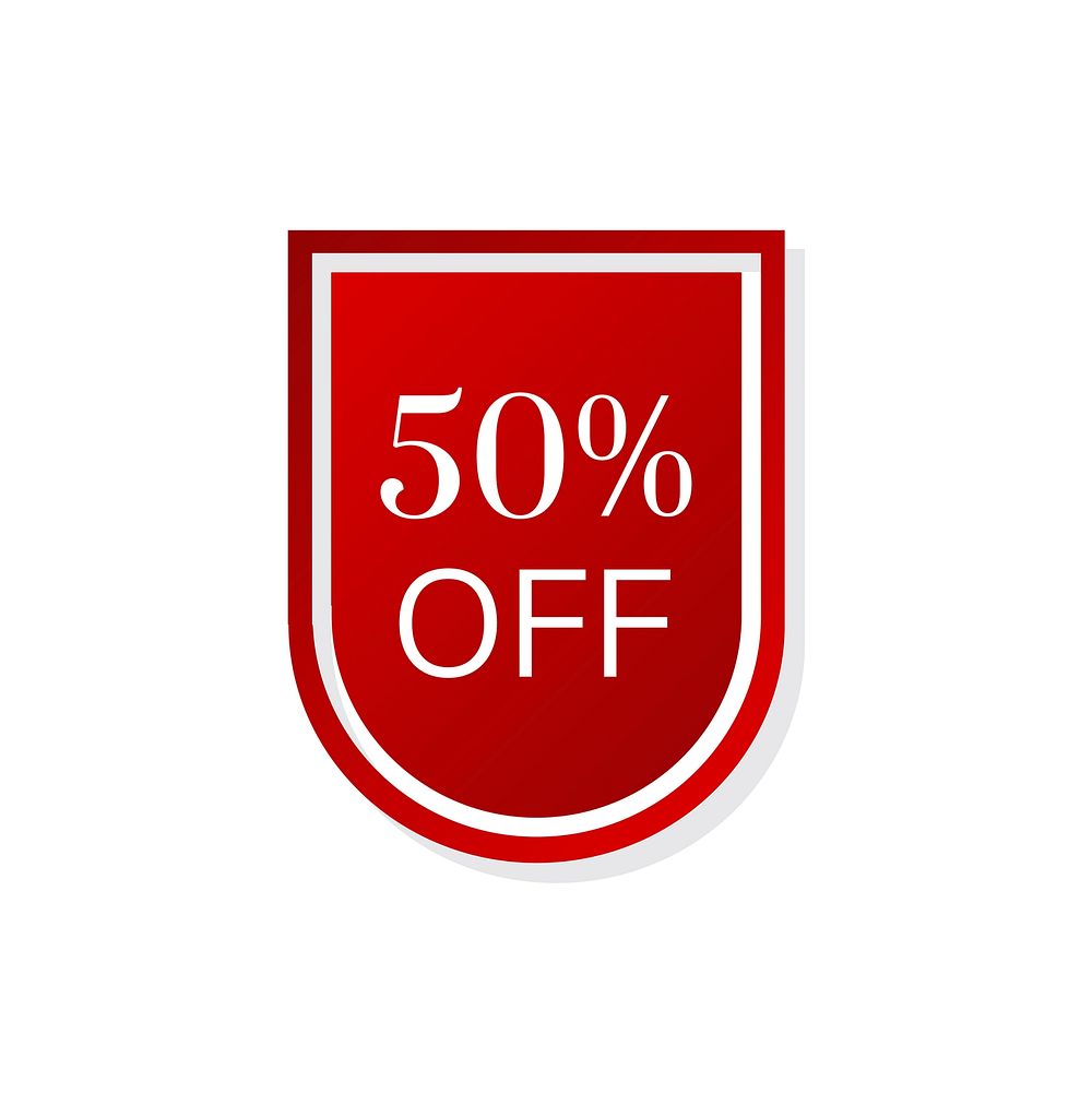50% off shop sale promotion advertisement badge vector