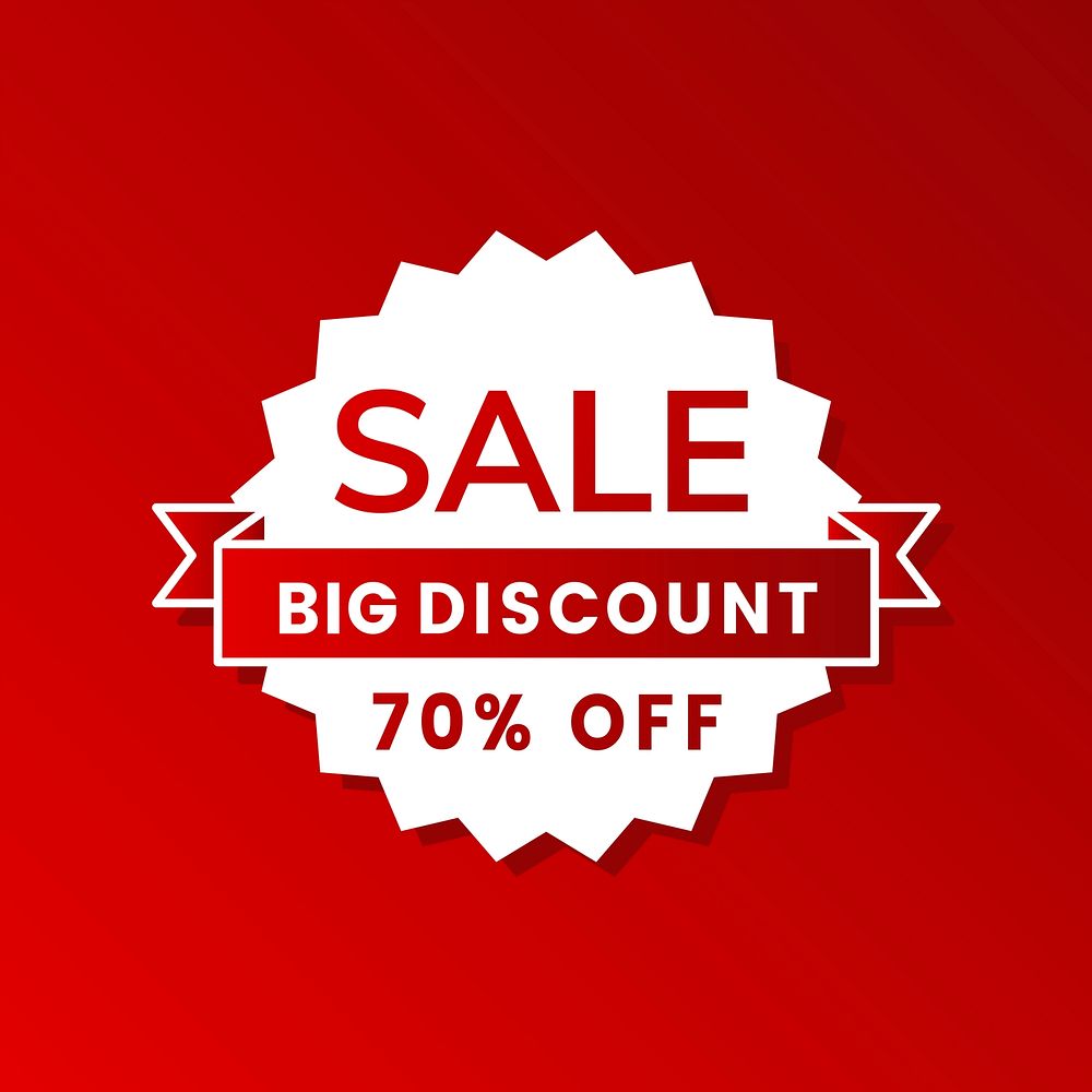Big sale 70% off shop promotion advertisement badge vector