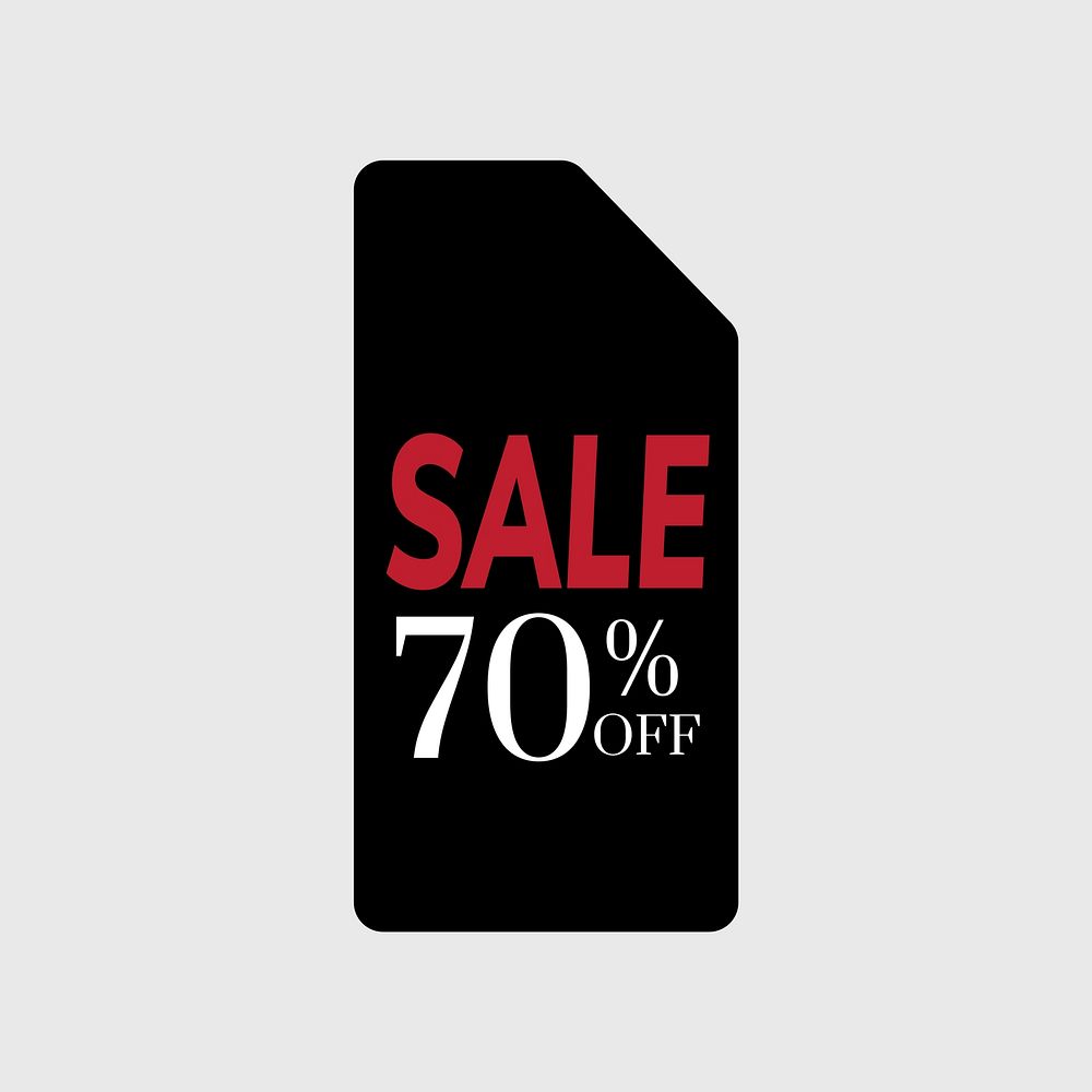 70 percent off sale badge vector