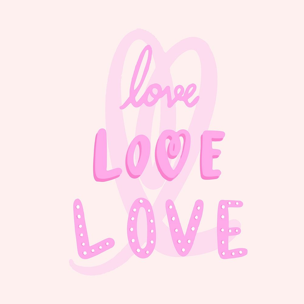 The words love typography vector