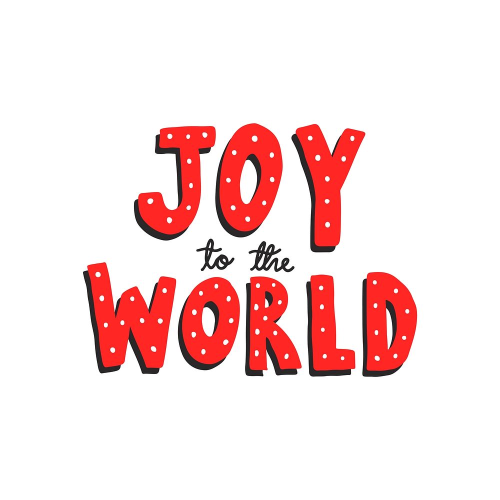 Joy to the world typography in red