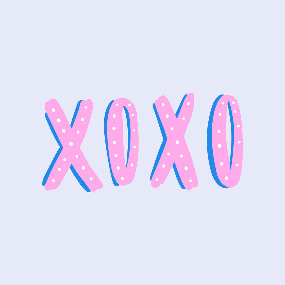 Xoxo typography vector in pink