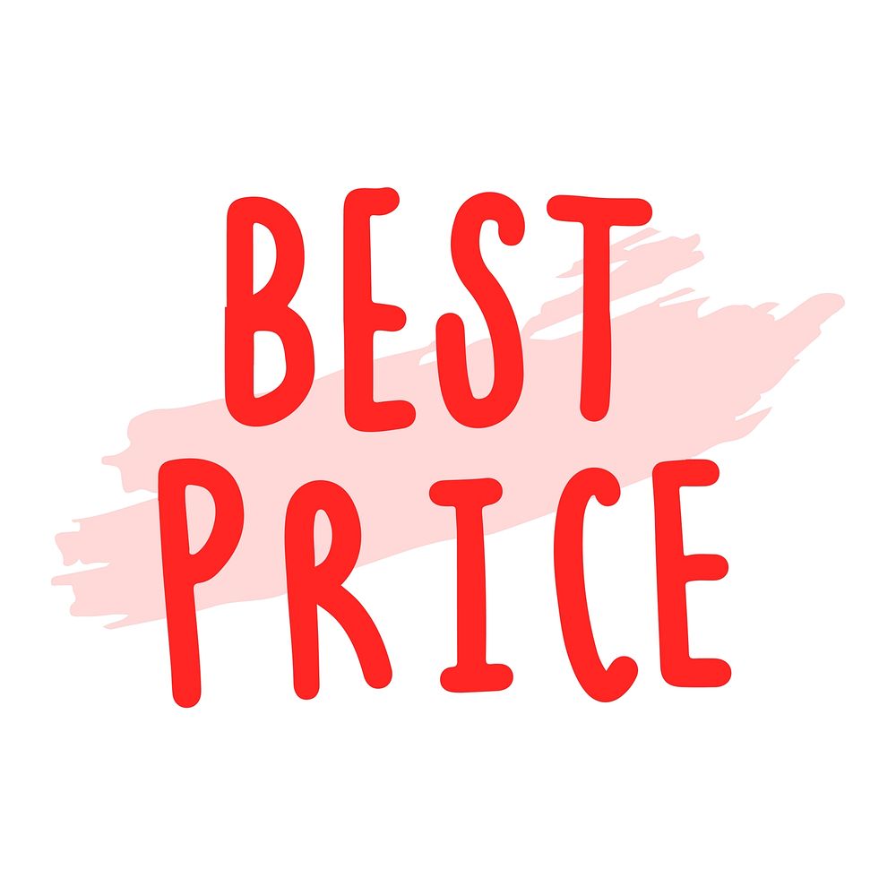 Best price typography vector in red