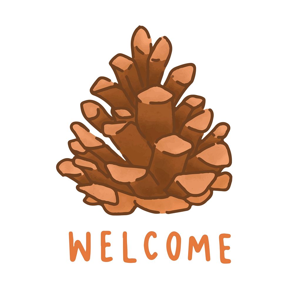 Welcome autumn pinecone illustration vector
