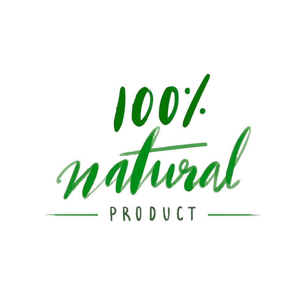 Natural product typography vector in green