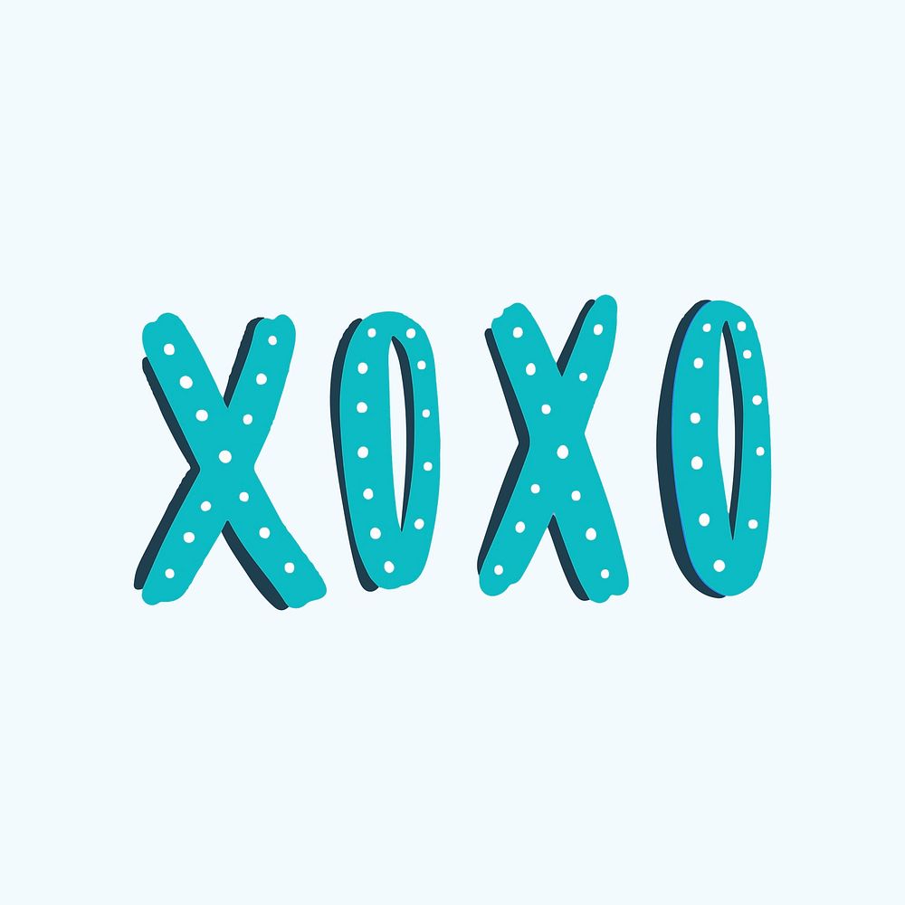 Xoxo typography vector in blue