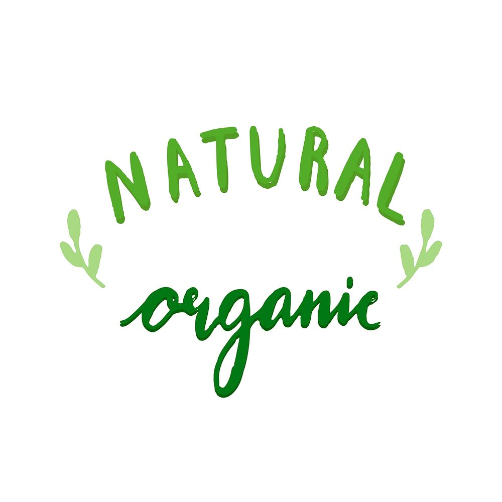 Natural organic typography vector in green