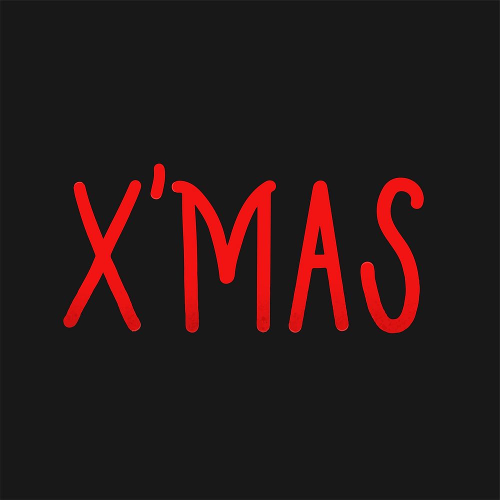 X'mas typography vector in red