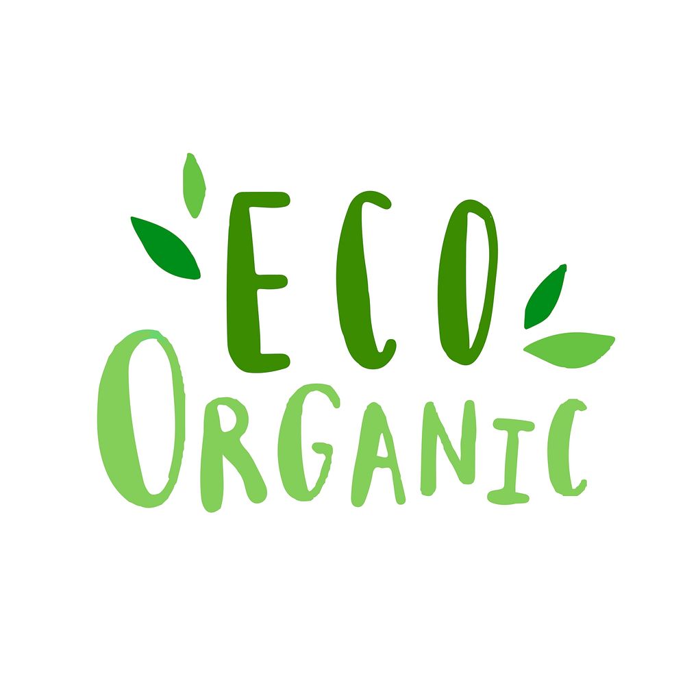 Eco organic typography vector in green