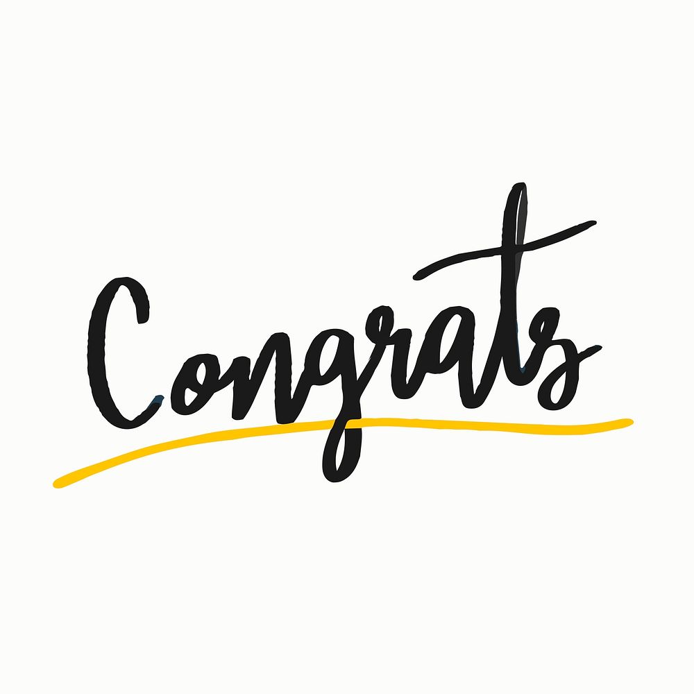The word congrats typography vector in black