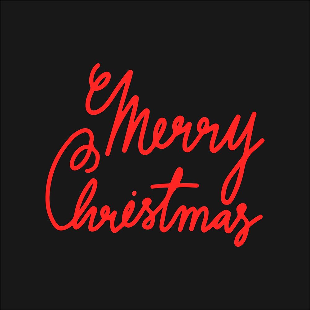 Merry Christmas typography in red