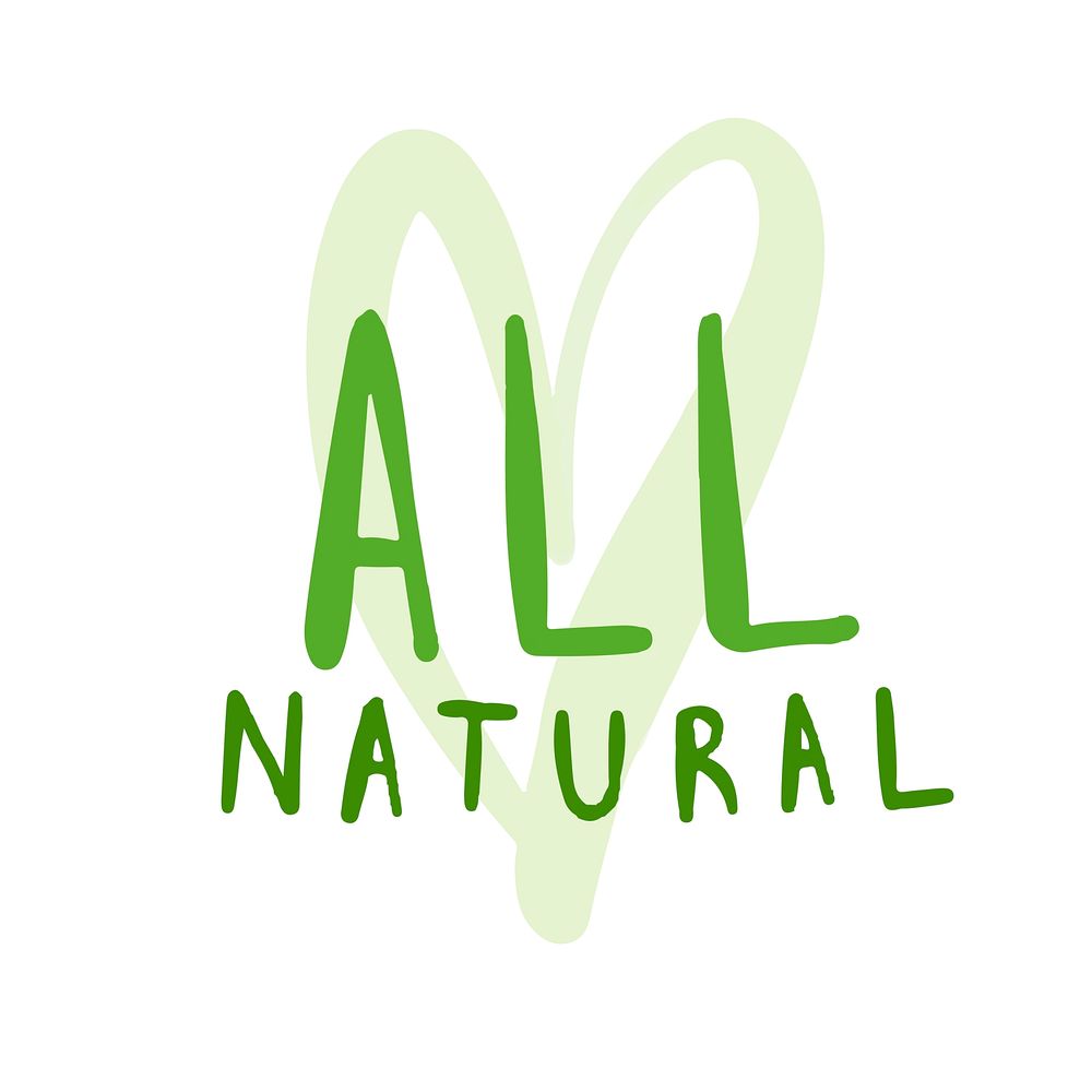 All natural typography vector in green