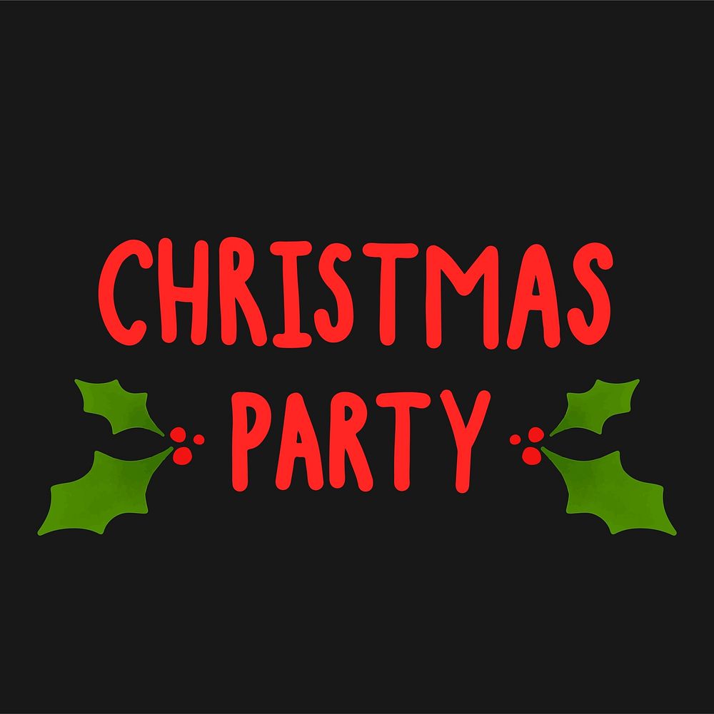 Christmas party typography in red