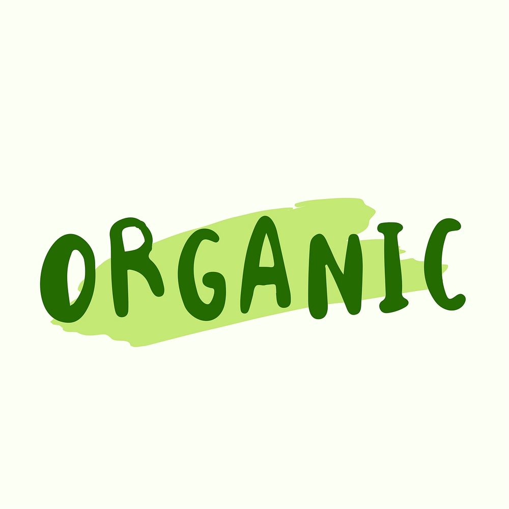 Organic typography vector in green
