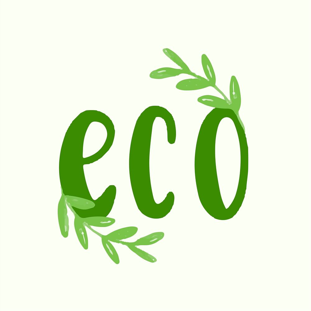 The word eco typography vector