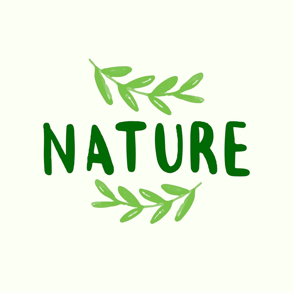 Nature typography vector in green