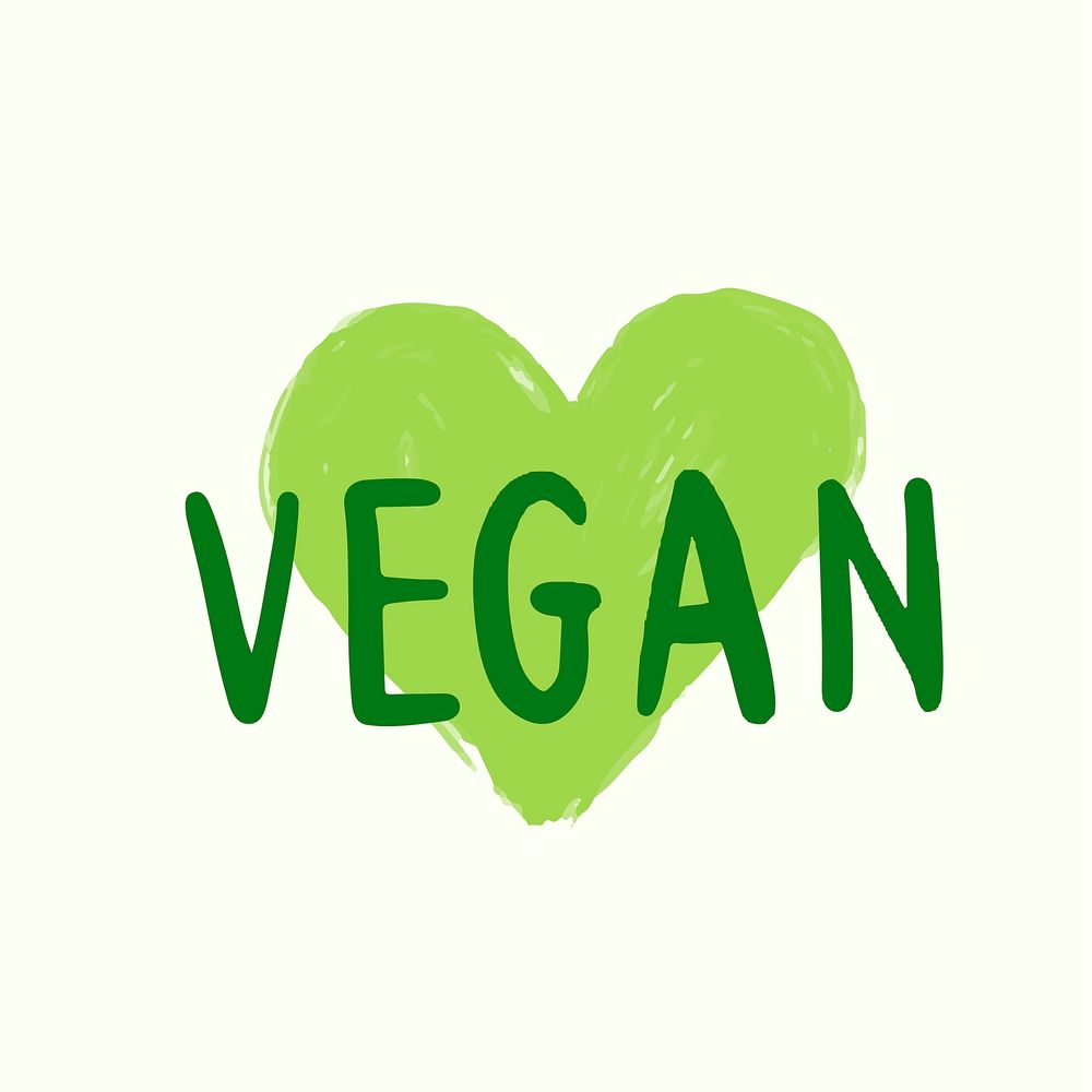 Vegan typography vector in green