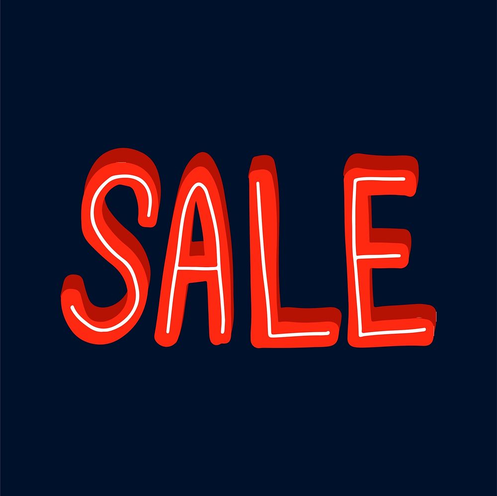 The word sale typography vector in red