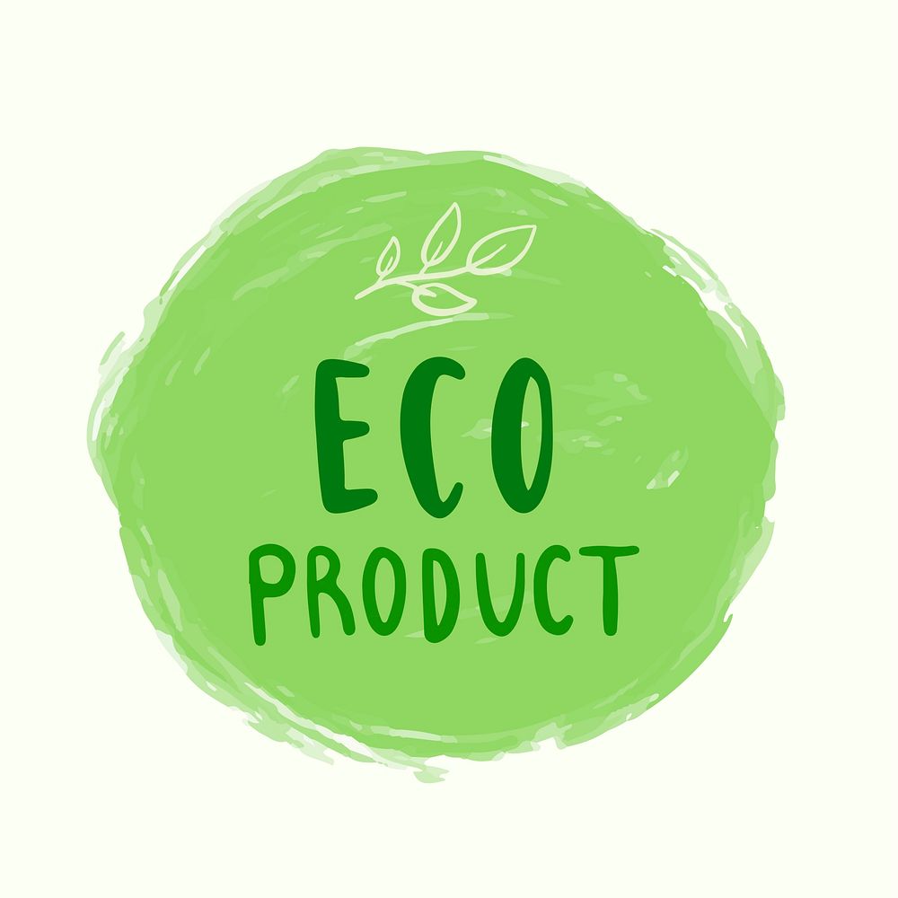 Eco product typography vector in green