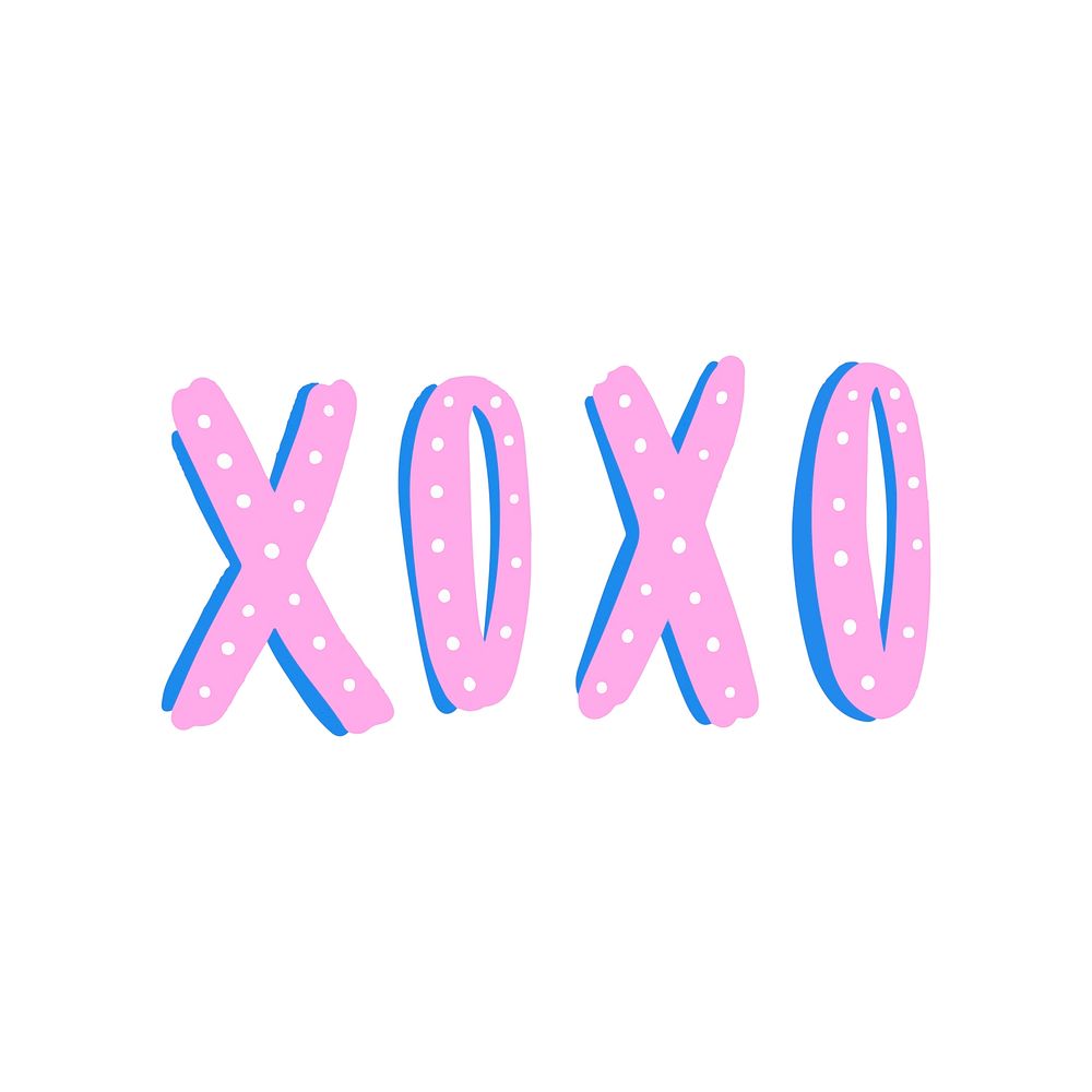 Xoxo typography vector in pink