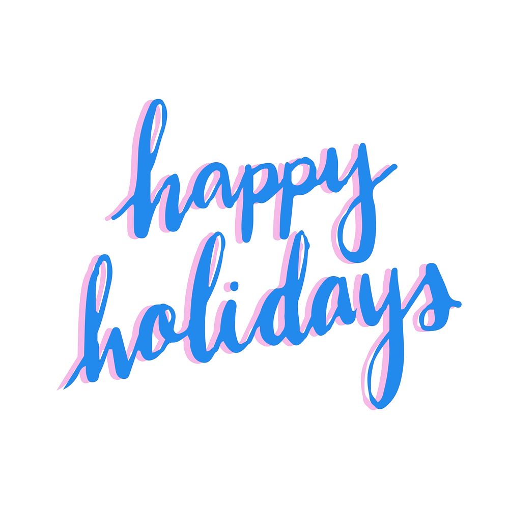 Happy holiday typography vector in blue