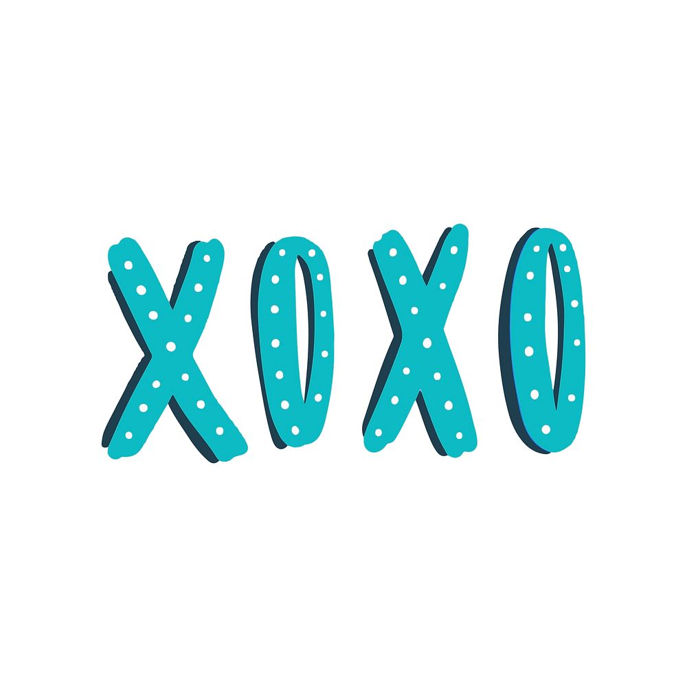 Xoxo typography vector in green