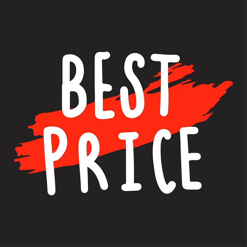 Best price typography vector in white