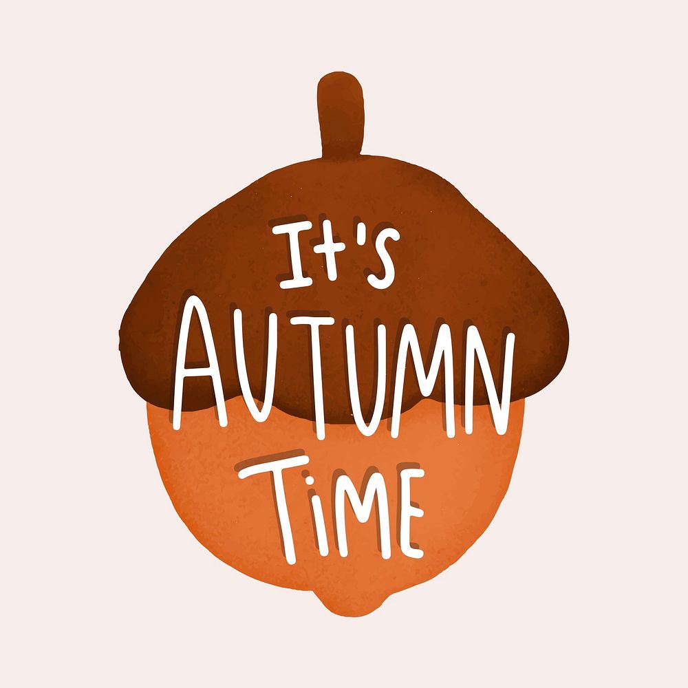 It's autumn time acorn illustration