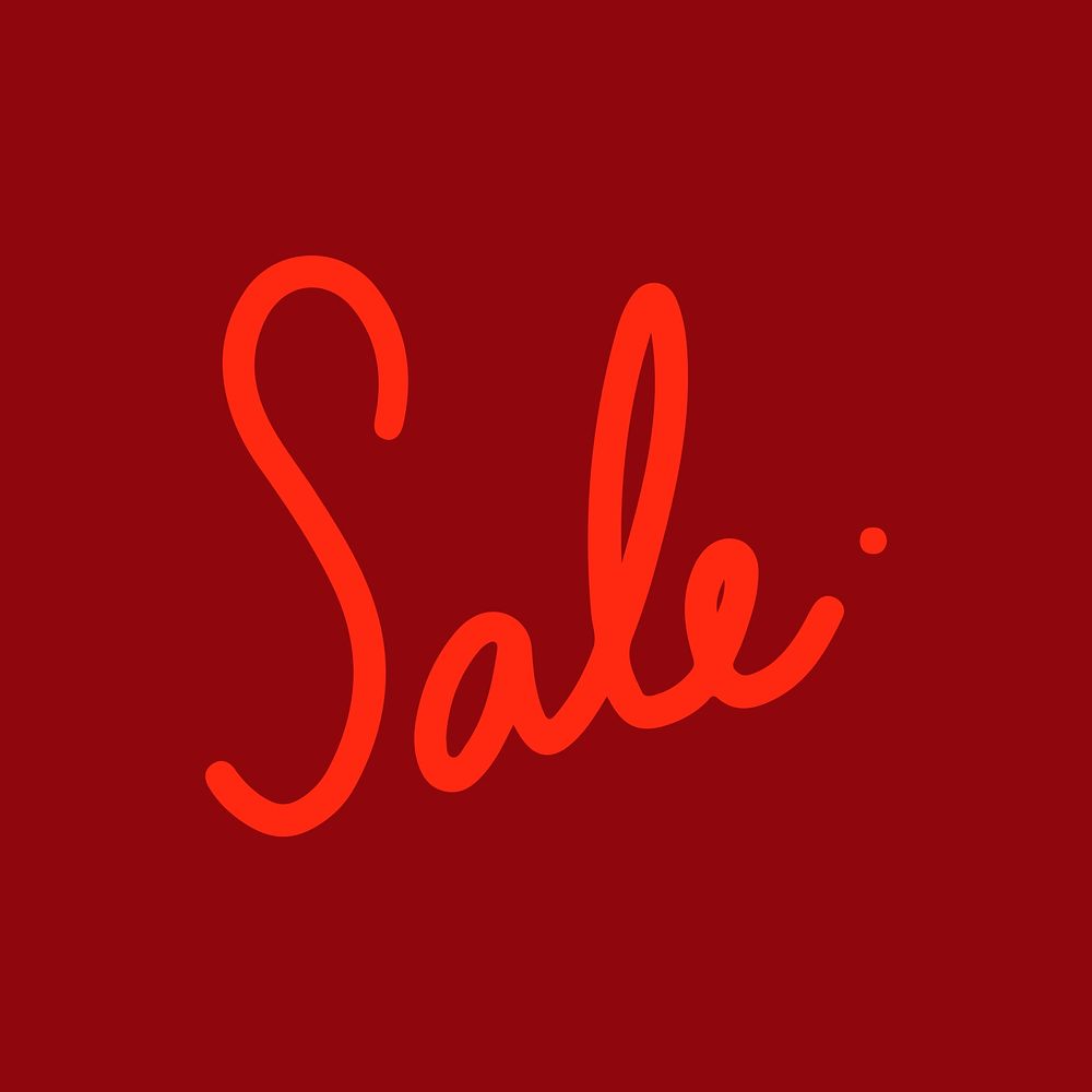 Sale typography vector in red