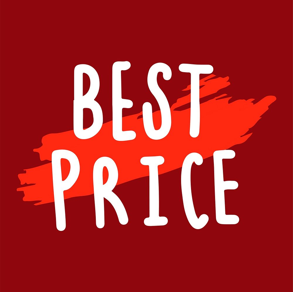 Best price typography vector in white
