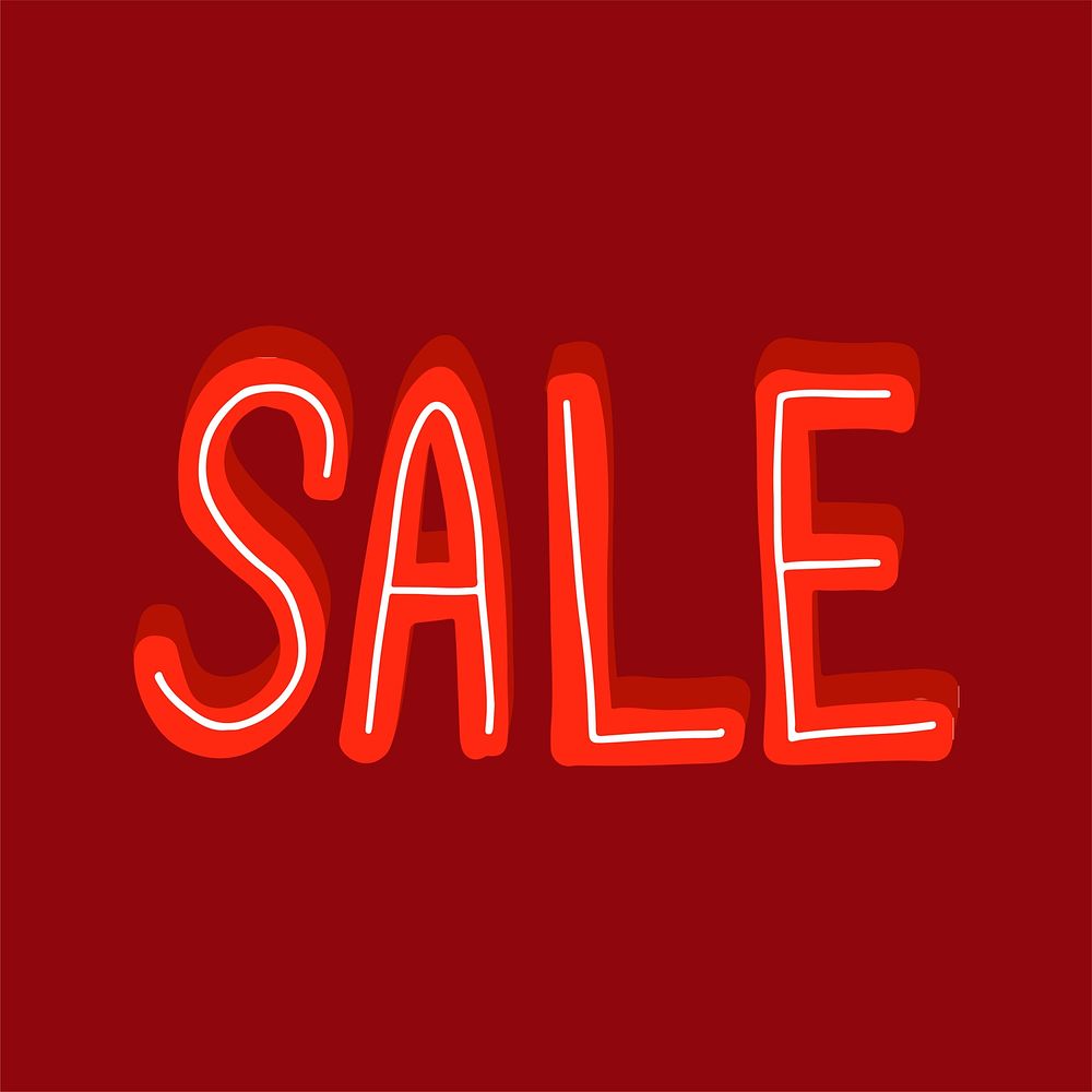 The word sale typography vector in red