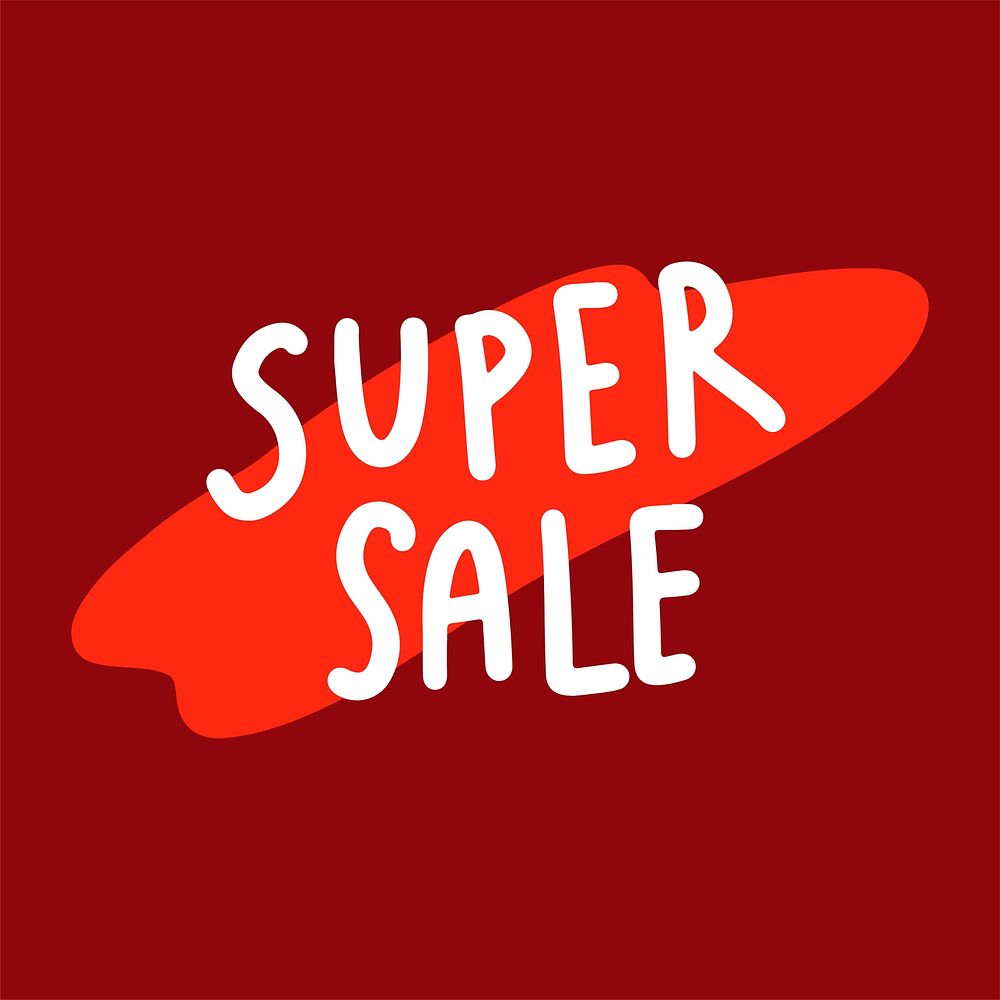 Super sale typography vector in white