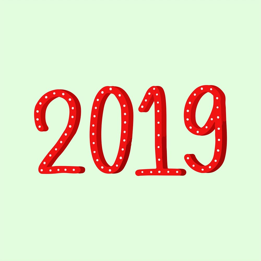 New year 2019 vector in red