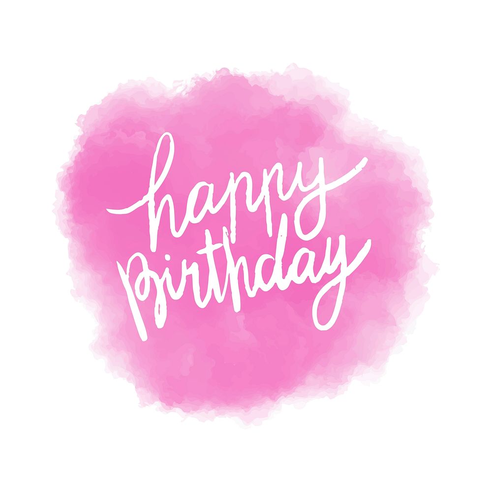 Happy birthday typography vector in purple