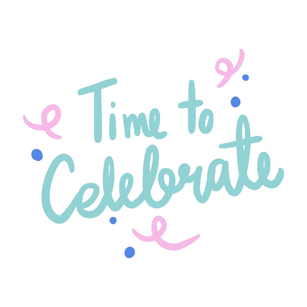 Time to celebrate typography vector