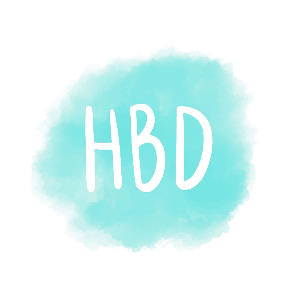 HBD typography vector in blue