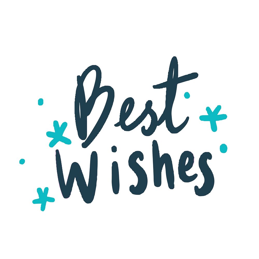 Best wishes typography vector in blue