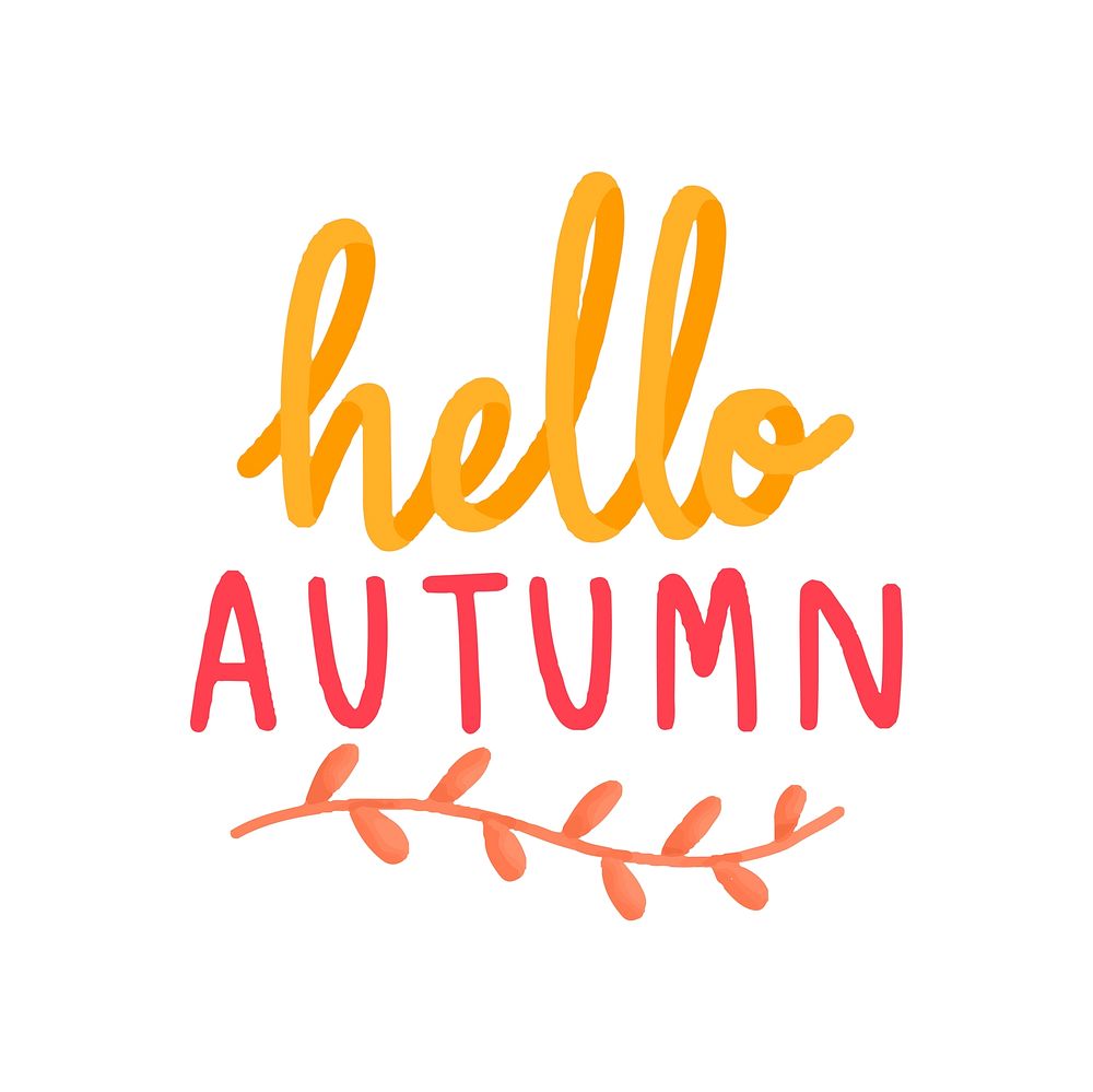 Hello autumn welcoming fall illustration
