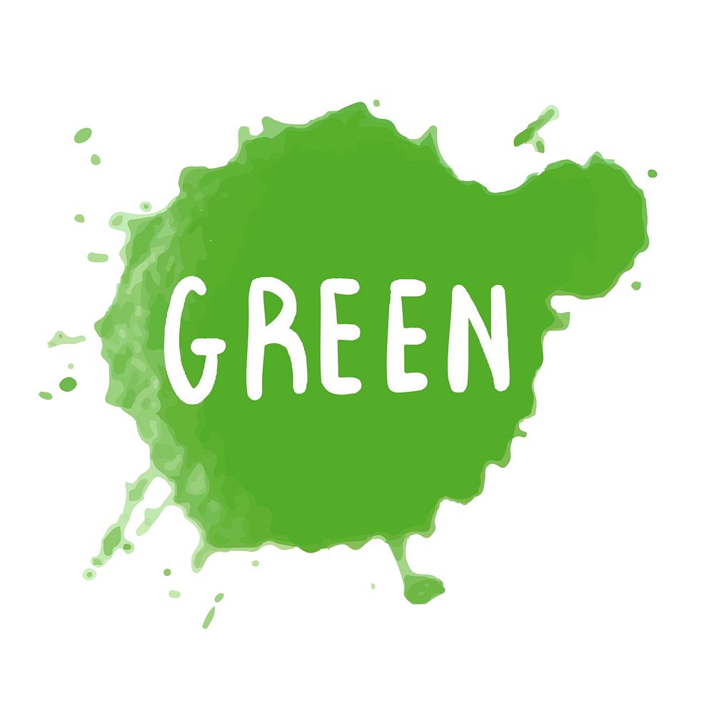 Green typography vector in green
