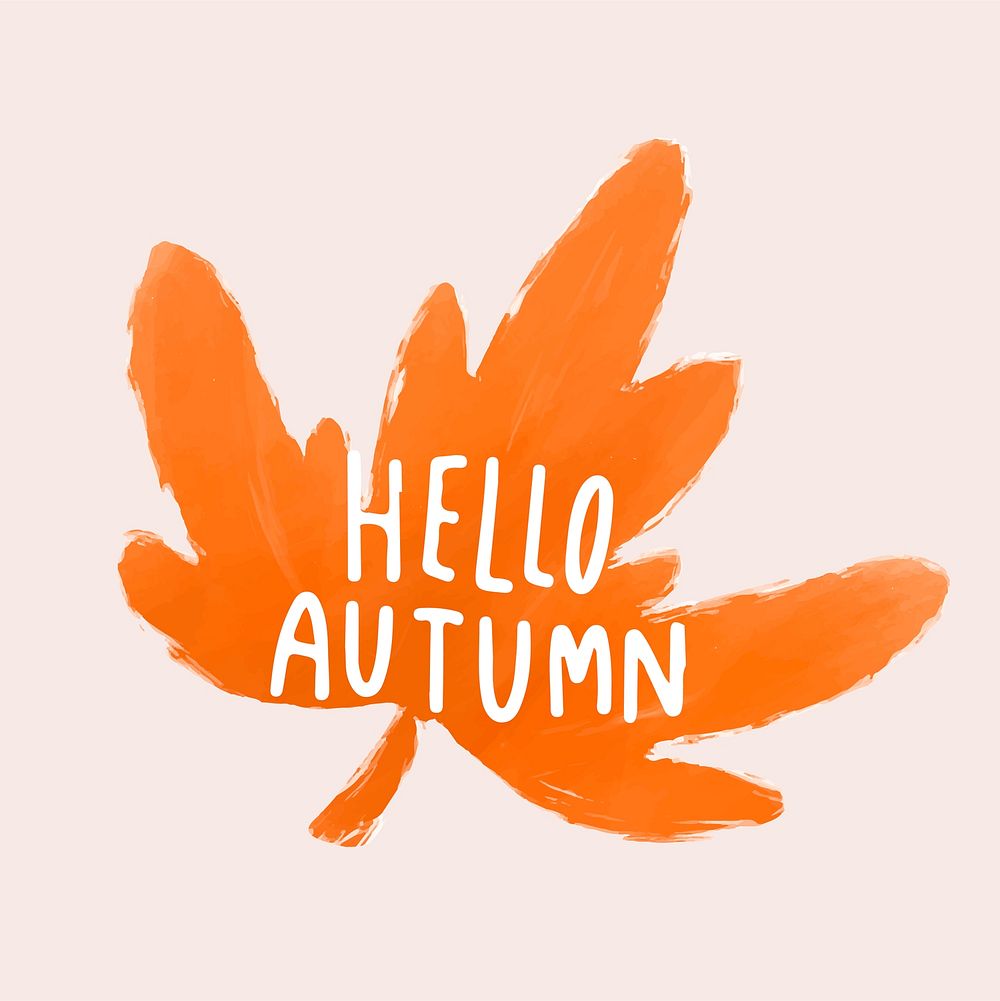 Hello autumn welcoming fall illustration
