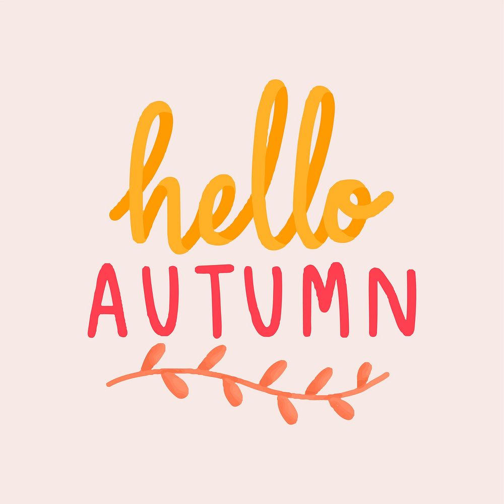 Hello autumn welcoming fall illustration