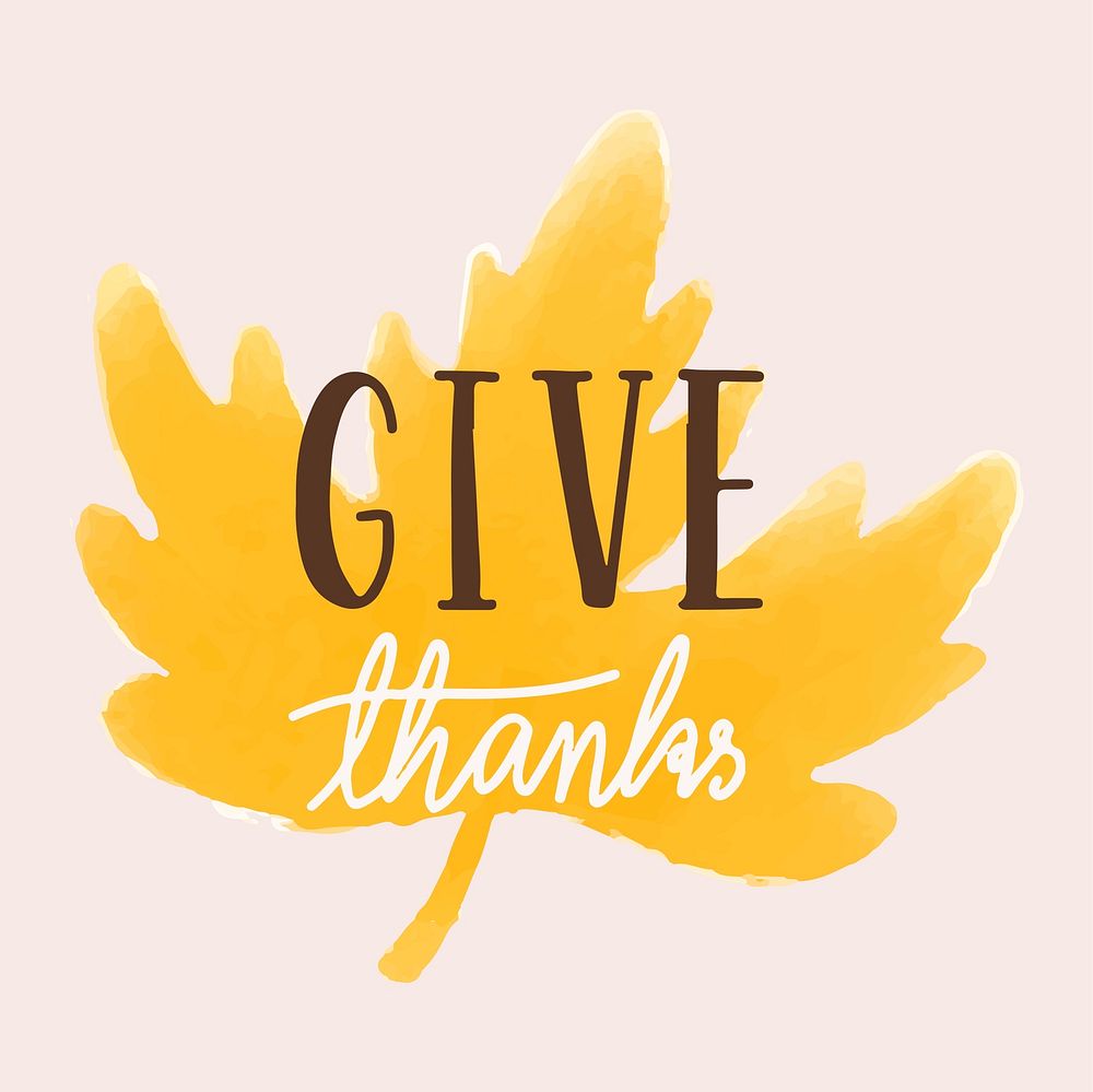 Give thanks Thanksgiving holiday illustration