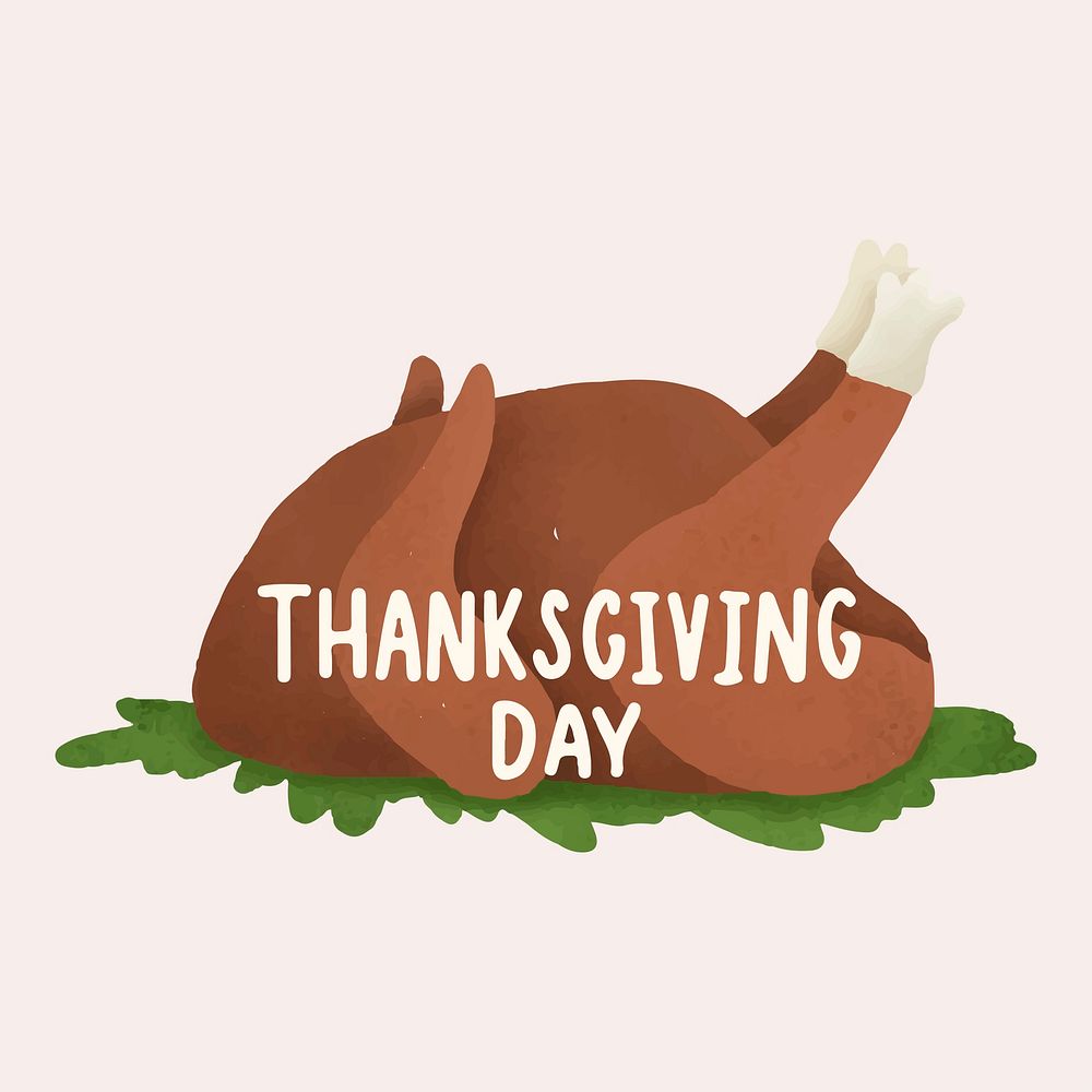 Happy Thanksgving day turkey illustration