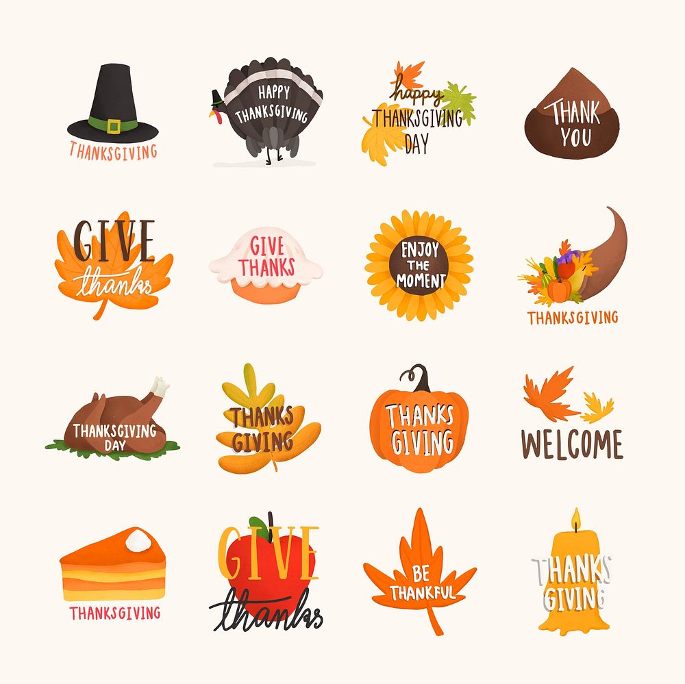 Set of autumn or fall illustrations