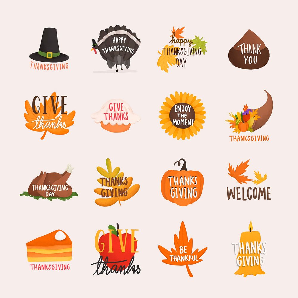 Set of autumn or fall illustrations