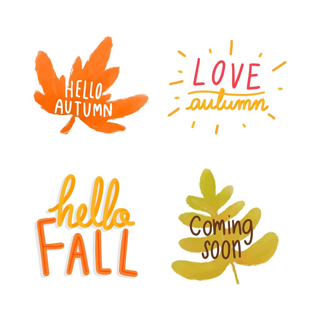 Set of autumn leaves illustration