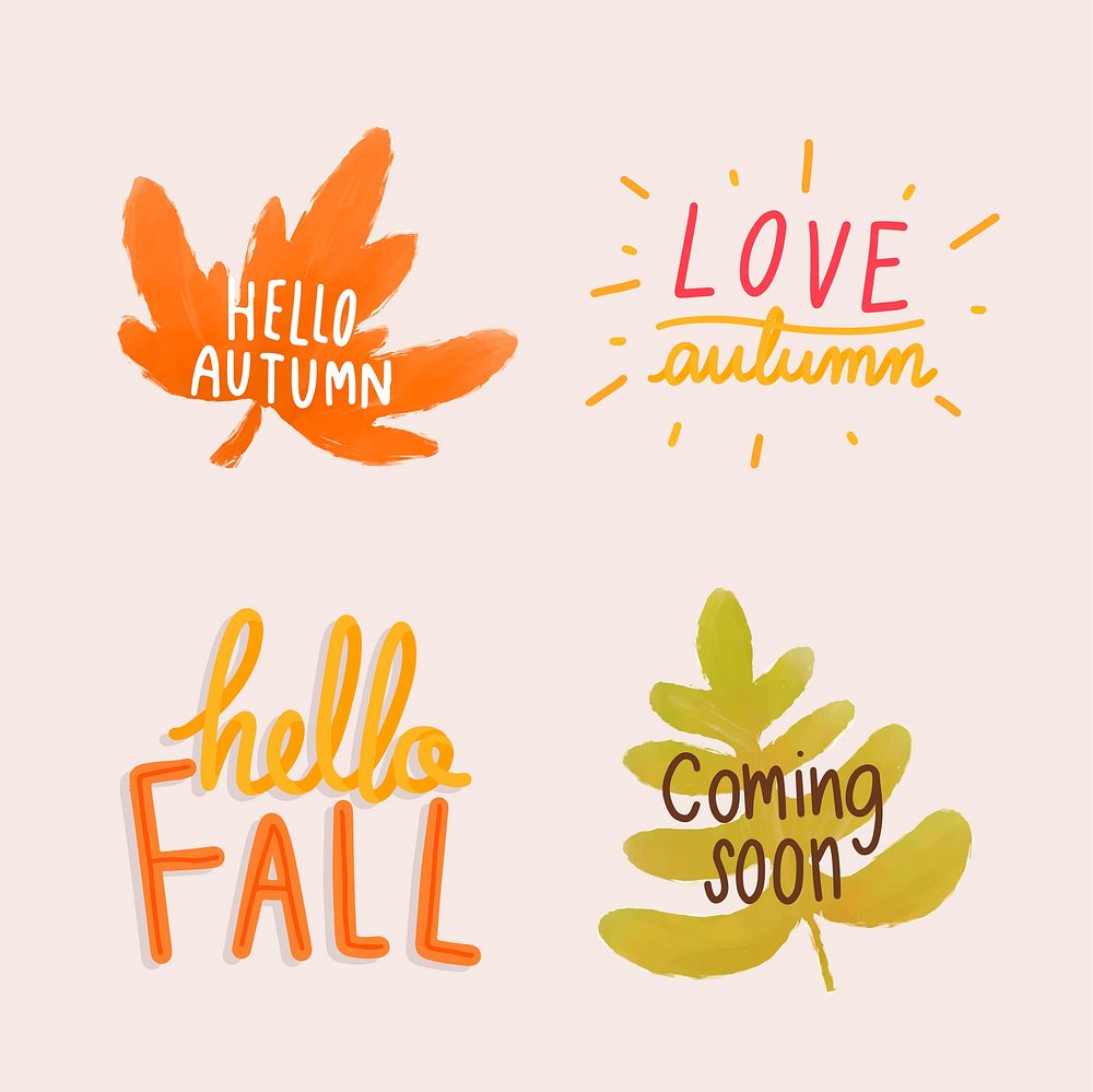 Set of autumn leaves illustration